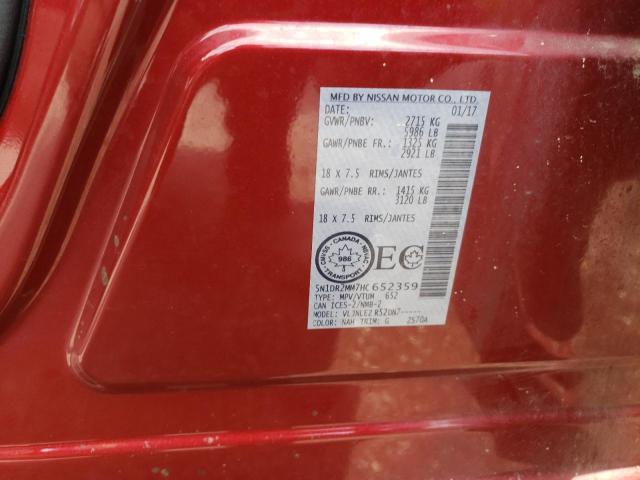 5N1DR2MM7HC652359 - 2017 NISSAN PATHFINDER S წითელი ფოტო 13