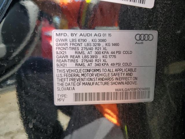 WA1LGAFE8FD014855 - 2015 AUDI Q7 PREMIUM PLUS BLACK photo 13