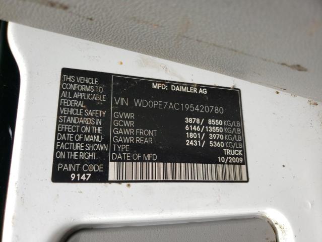 WD0PE7AC195420780 - 2009 DODGE SPRINTER 2500 Biały zdjęcie 13