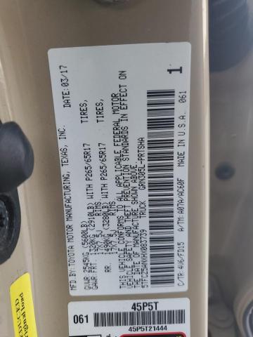 5TFCZ5ANXHX083739 - 2017 TOYOTA TACOMA DOUBLE CAB BEIGE photo 12