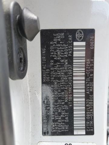 4T1B61HK5KU826837 - 2019 TOYOTA CAMRY XSE თეთრი ფოტო 12