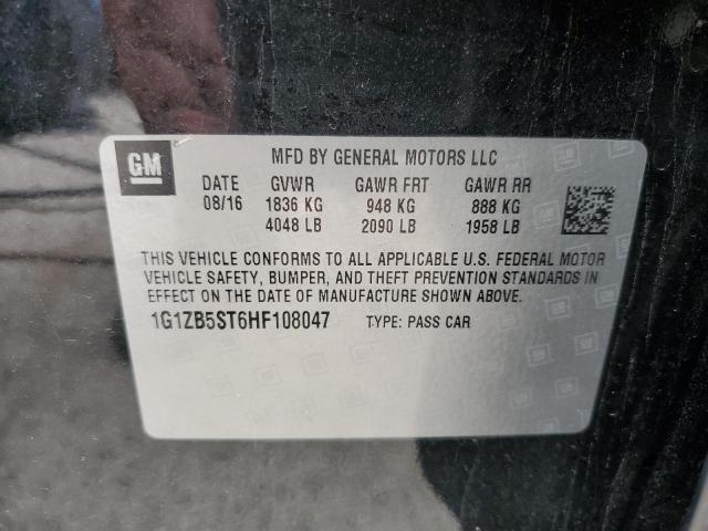 1G1ZB5ST6HF108047 - 2017 CHEVROLET MALIBU LS BLACK photo 12