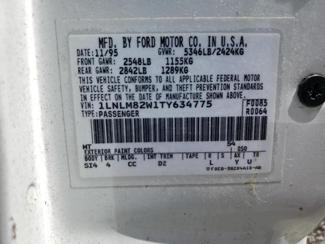 1LNLM82W1TY634775 - 1996 LINCOLN TOWN CAR SIGNATURE თეთრი ფოტო 12