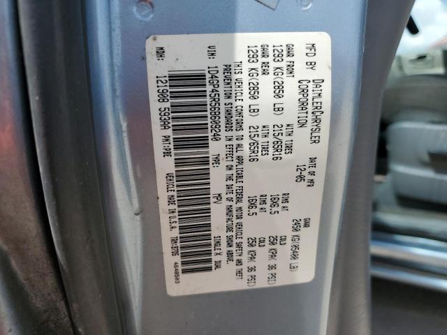 1D4GP45R56B609240 - 2006 DODGE CARAVAN SXT BLUE photo 13