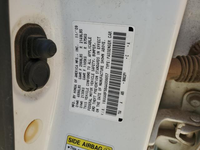 19UUA8F58AA006657 - 2010 ACURA TL WHITE photo 12
