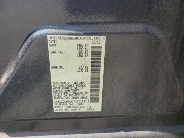 1N4AZ0CP2DC421103 - 2013 NISSAN LEAF S BLUE photo 12