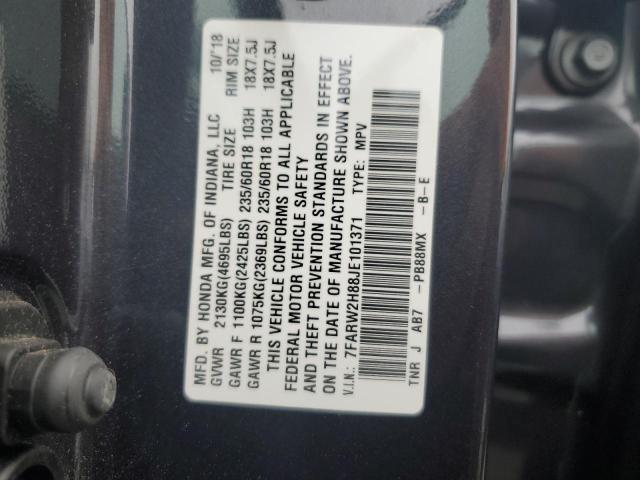 7FARW2H88JE101371 - 2018 HONDA CR-V EXL GRAY photo 13