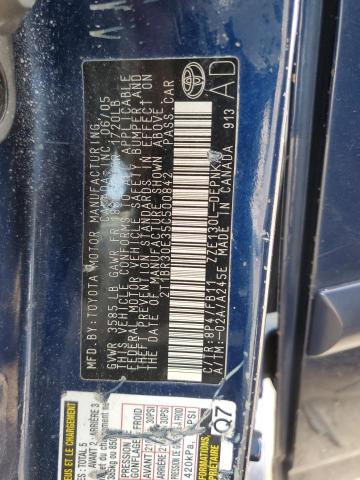 2T1BR30E35C500842 - 2005 TOYOTA COROLLA CE BLUE photo 12