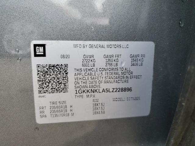 1GKKNKLA5LZ228896 - 2020 GMC ACADIA SLE GRAY photo 13