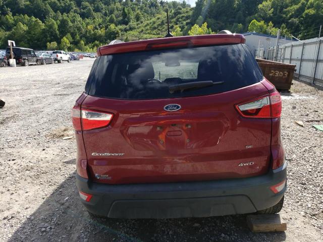 MAJ6S3GL8NC458354 - 2022 FORD ECOSPORT SE MAROON photo 6