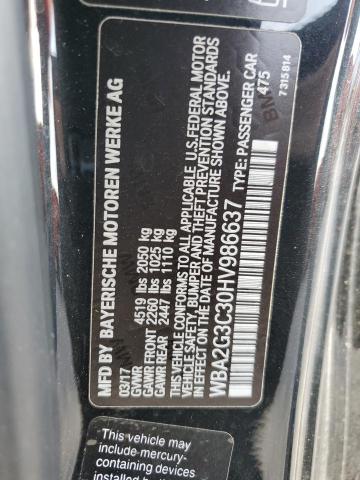 WBA2G3C30HV986637 - 2017 BMW M240XI BLACK photo 12