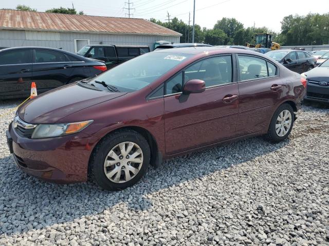 19XFB2F55CE049371 - 2012 HONDA CIVIC LX MAROON photo 1