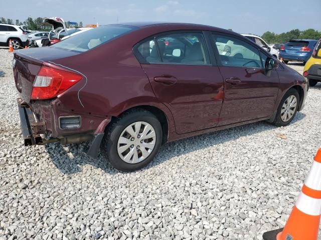 19XFB2F55CE049371 - 2012 HONDA CIVIC LX MAROON photo 3