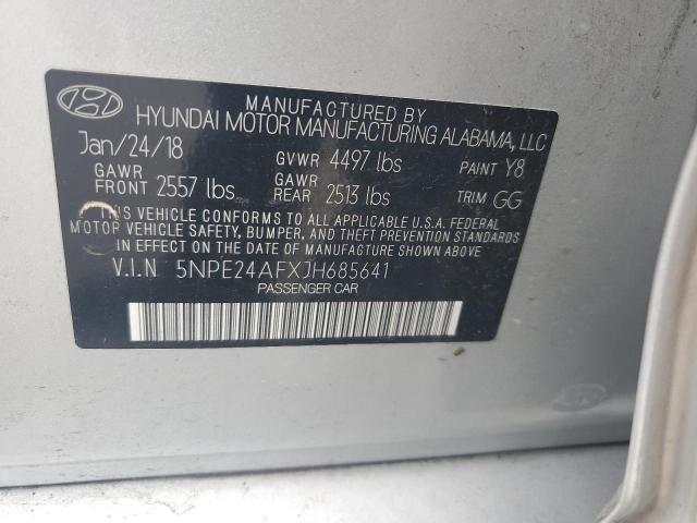 5NPE24AFXJH685641 - 2018 HYUNDAI SONATA SE SILVER photo 13