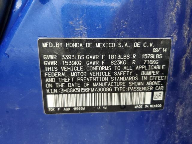 3HGGK5H56FM730086 - 2015 HONDA FIT LX BLUE photo 13