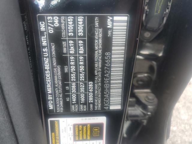 4JGDA5HB9EA276658 - 2014 MERCEDES-BENZ ML 350 4MATIC BLACK photo 13