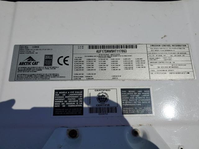 4UF17SNW9HT117863 - 2017 ARCTIC CAT 800CC WHITE photo 10
