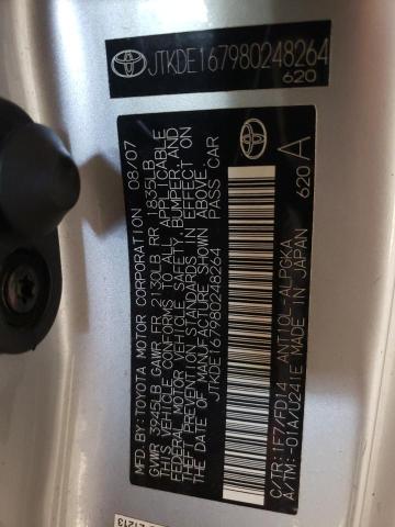 JTKDE167980248264 - 2008 TOYOTA SCION TC 银色 照片 12