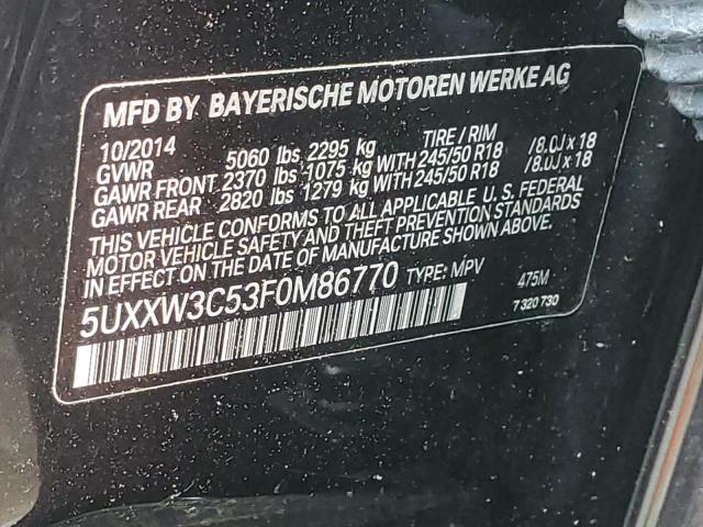 5UXXW3C53F0M86770 - 2015 BMW X4 XDRIVE28I BLACK photo 13