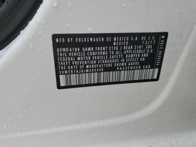 3VW2B7AJ8JM263495 - 2018 VOLKSWAGEN JETTA S WHITE photo 12
