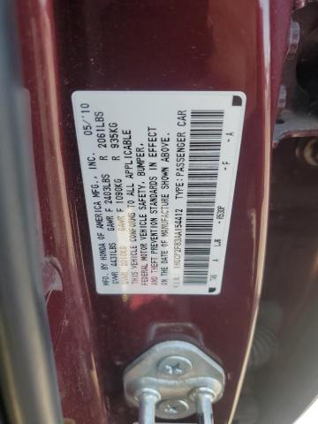 1HGCP2F83AA154412 - 2010 HONDA ACCORD EXL Bordo foto 12
