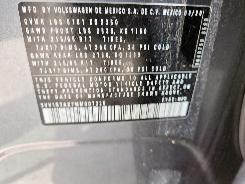 3VV1B7AX7MM007325 - 2021 VOLKSWAGEN TIGUAN S 灰色 照片 13