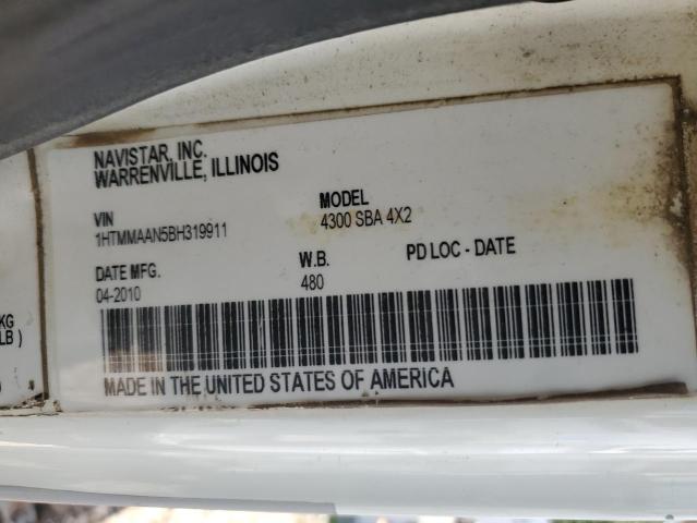 1HTMMAAN5BH319911 - 2011 INTERNATIONAL 4300 4300 WHITE photo 10