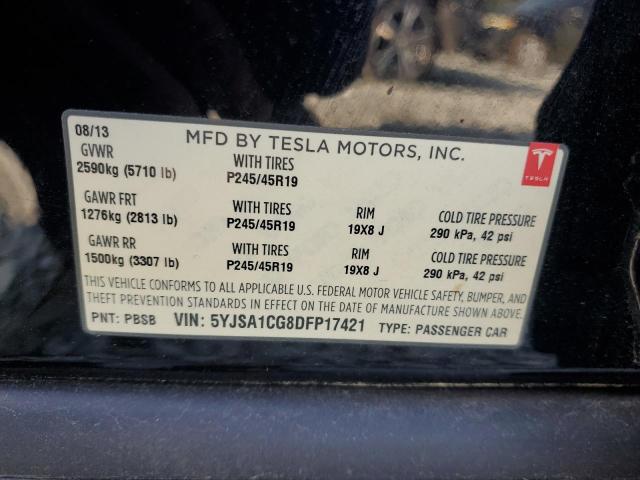 5YJSA1CG8DFP17421 - 2013 TESLA MODEL S Սև լուսանկար 12