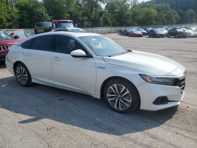 1HGCV3F44MA007707 - 2021 HONDA ACCORD HYBRID EX WHITE photo 4