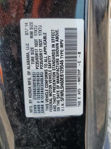 5FNRL5H60EB129546 - 2014 HONDA ODYSSEY EXL BLACK photo 13