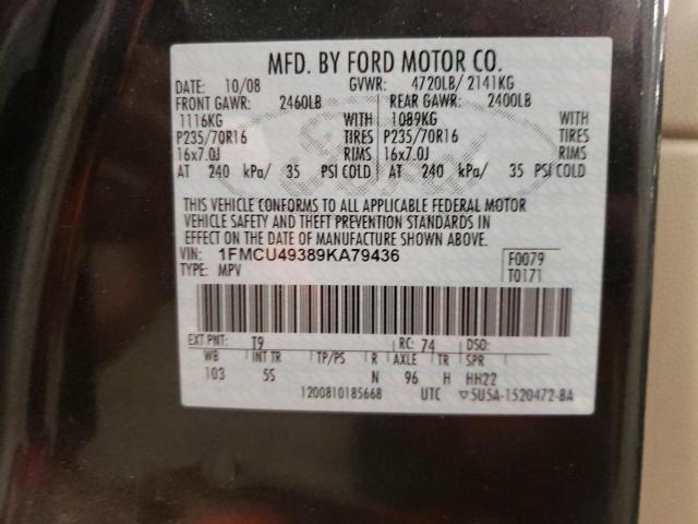 1FMCU49389KA79436 - 2009 FORD ESCAPE HYBRID GRAY photo 12