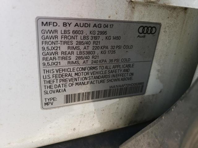 WA1VAAF72HD053665 - 2017 AUDI Q7 PRESTIGE 白色 照片 13