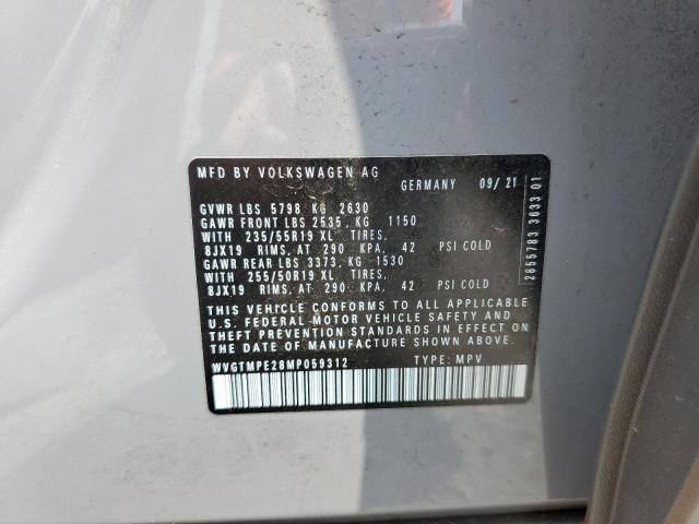 WVGTMPE28MP059312 - 2021 VOLKSWAGEN ID.4 PRO S ნაცრისფერი ფოტო 12