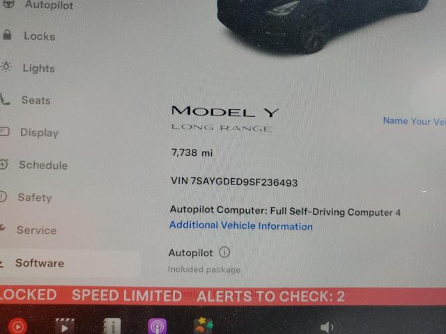 7SAYGDED9SF236493 - 2025 TESLA MODEL Y 黑色 照片 9