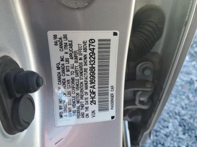 2HGFA16998H329470 - 2008 HONDA CIVIC EXL SILVER photo 12