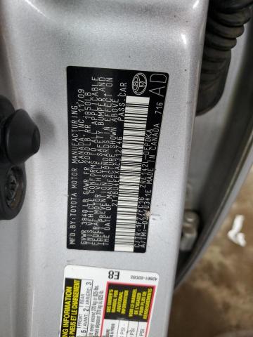 2T1BU4EEXAC312746 - 2010 TOYOTA COROLLA BASE فضي صورة 12