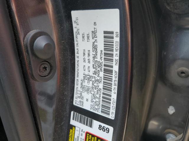 3TMCZ5ANXMM441650 - 2021 TOYOTA TACOMA DOUBLE CAB GRAY photo 12