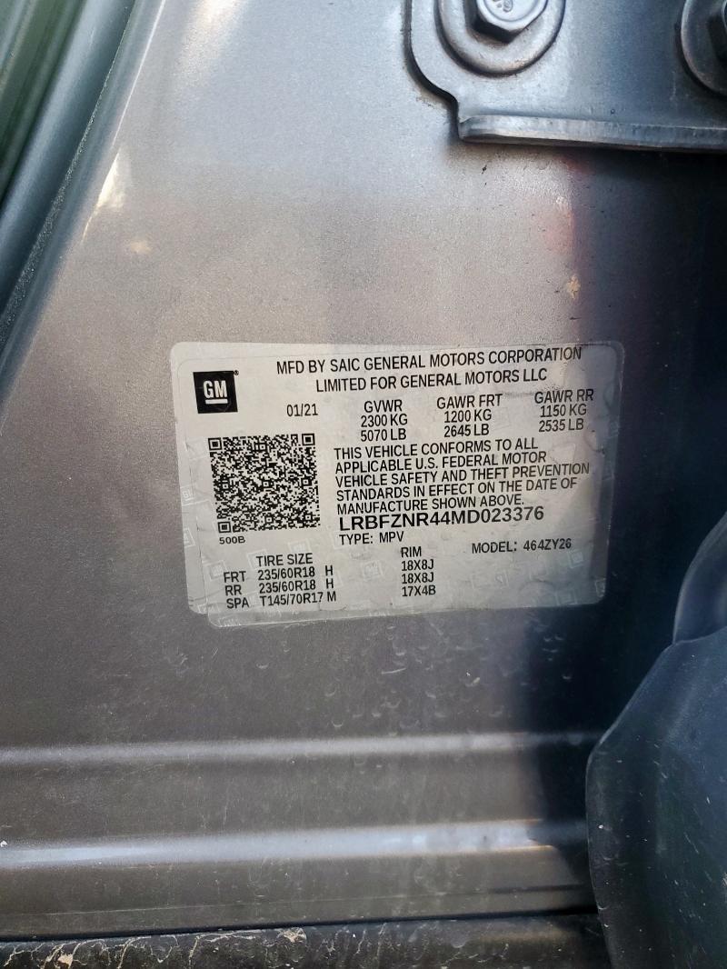 LRBFZNR44MD023376 - 2021 BUICK ENVISION ESSENCE Մոխրագույն լուսանկար 13