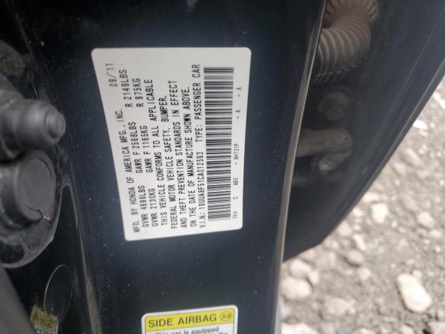 19UUA8F51CA012593 - 2012 ACURA TL BLACK photo 12