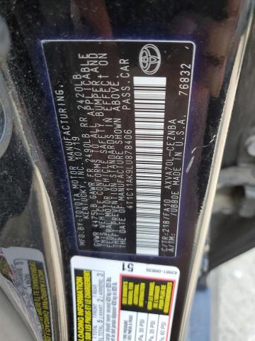 4T1C11AK9LU878406 - 2020 TOYOTA CAMRY LE 灰色 照片 12