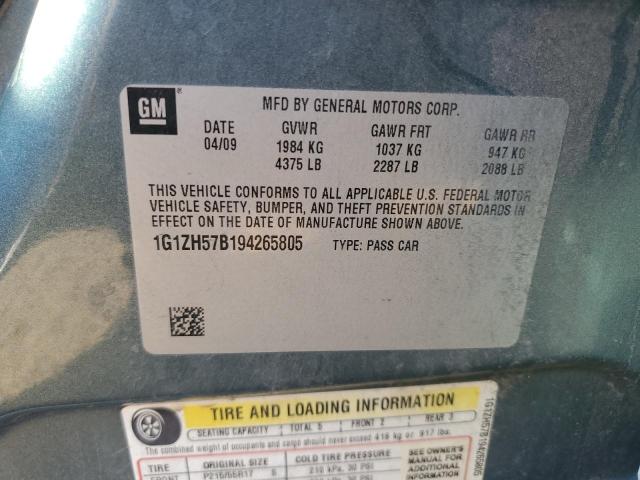 1G1ZH57B194265805 - 2009 CHEVROLET MALIBU 1LT 青色 照片 12