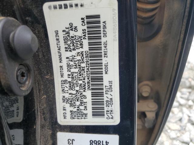 1NXBU4EE5AZ291920 - 2010 TOYOTA COROLLA BASE შავი ფოტო 12