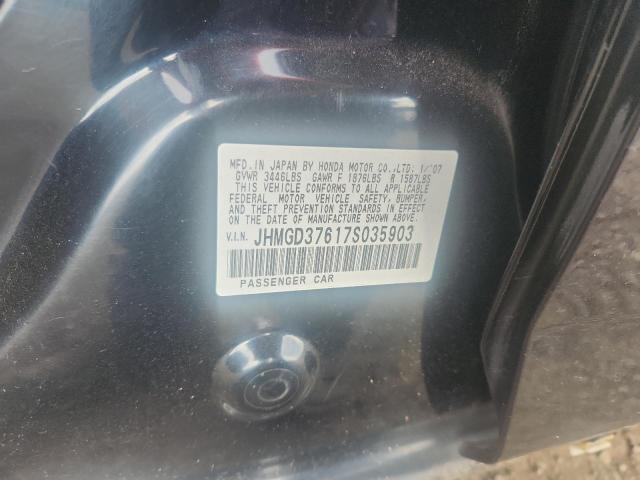 JHMGD37617S035903 - 2007 HONDA FIT S 黑色 照片 12