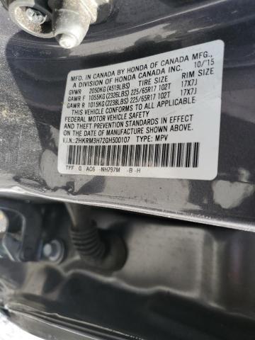 2HKRM3H72GH500107 - 2016 HONDA CR-V EXL CHARCOAL photo 12