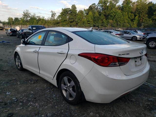 5NPDH4AE0DH351768 - 2013 HYUNDAI ELANTRA GLS WHITE photo 2