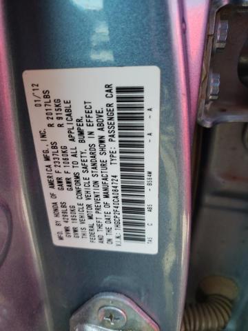 1HGCP2F40CA084724 - 2012 HONDA ACCORD LXP BLUE photo 12