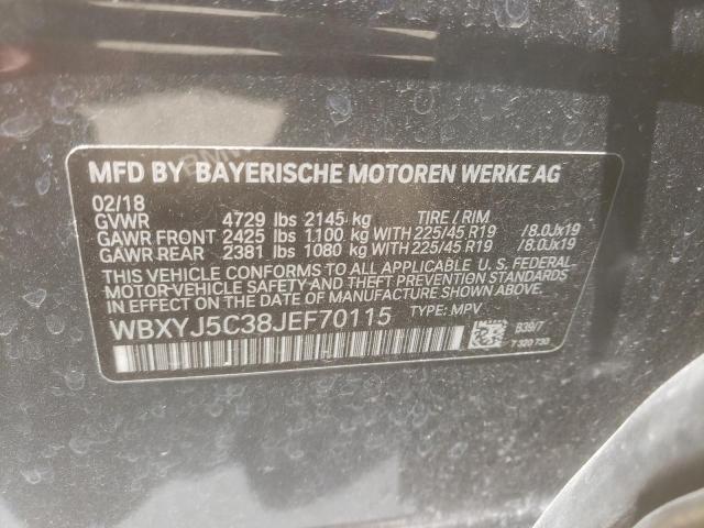 WBXYJ5C38JEF70115 - 2018 BMW X2 XDRIVE28I GRAY photo 12