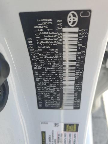 5YFB4MDE6PP031439 - 2023 TOYOTA COROLLA LE WHITE photo 12