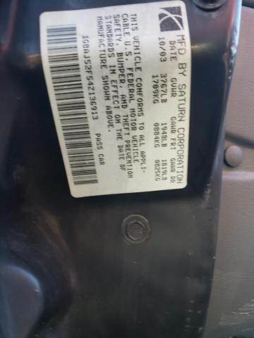 1G8AJ52F54Z136913 - 2004 SATURN ION LEVEL 2 GRAY photo 10