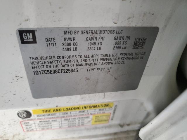 1G1ZC5E08CF225345 - 2012 CHEVROLET MALIBU 1LT WHITE photo 12